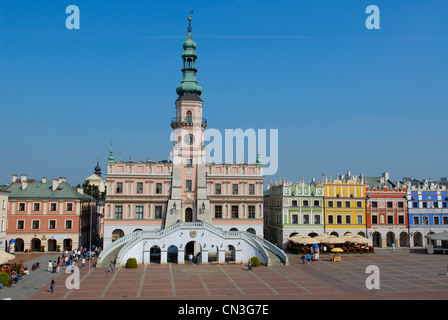 La Pologne, la région de Lublin, Zamosc, ville de la Renaissance classée au Patrimoine Mondial de l'UNESCO, construit entre 1580 et 1600 par l'italien Banque D'Images