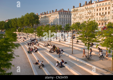 France, Rhône, Lyon, Rhône banques Banque D'Images