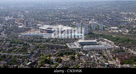 Vue aérienne de l'Emirates Stadium d'Arsenal à Highbury, London N5 & N7 Banque D'Images