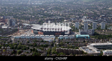 Vue aérienne de l'Emirates Stadium d'Arsenal à Highbury, London N5 & N7 Banque D'Images