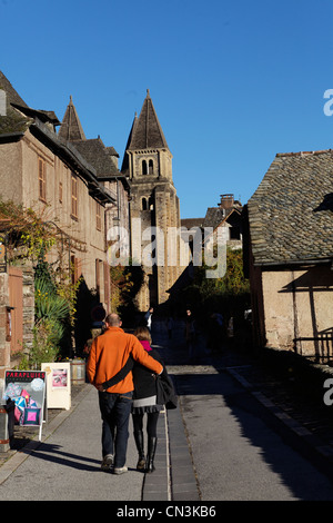 La France, l'Aveyron, Conques, un arrêt sur el Camino de Santiago étiqueté Les Plus Beaux Villages de France (la plus belle Banque D'Images