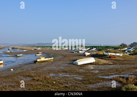 Morston Quay Sailing Club,les marais maritimes,canaux,North Norwich, Angleterre Banque D'Images