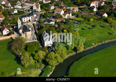 France, Calvados, Bures Sur Dives (vue aérienne) Banque D'Images