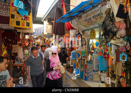 Tunisie, Tunis, médina classée au Patrimoine Mondial de l'UNESCO, sur la médina et le souk Banque D'Images