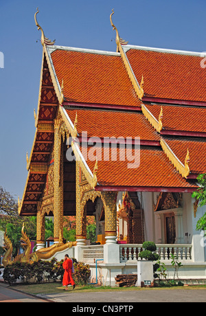 Wihan Luang, Wat Phra Singh, Chiang Mai, la province de Chiang Mai, Thaïlande Banque D'Images