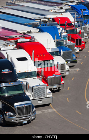 Canada, Québec, Montréal, course de NASCAR sur le circuit Gilles Villeneuve, sur l'Ile Notre Dame, les camions colorés Banque D'Images