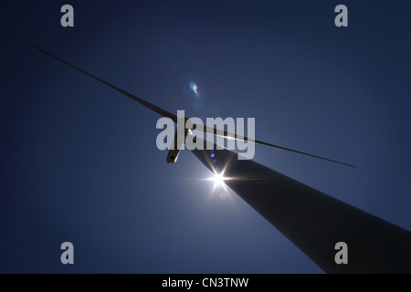 Photo : Steve Race - éolienne sur le wind-ferme à la Fatarella, Catalunya, Espagne. Banque D'Images