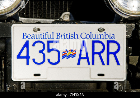 Canada, Colombie-Britannique, île de Vancouver, Victoria, ville capitale de l'état, l'inscription locale des plaques de voiture Banque D'Images