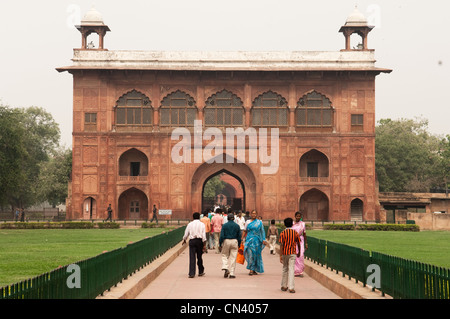 Naubat Khan ou Naqqar Khana, le Drum House au fort Rouge, Delhi, Architecture en Inde Banque D'Images