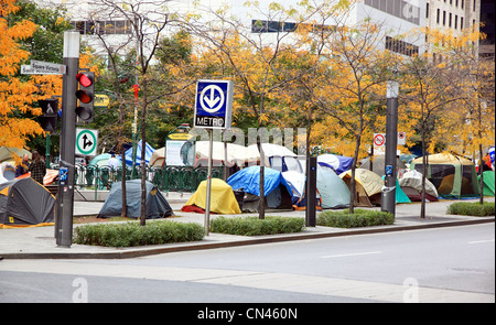 Occuper le Camp de Montréal Banque D'Images