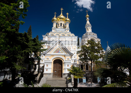 L'Ukraine, Crimée, Yalta, la cathédrale orthodoxe Saint Alexandre Nevski Banque D'Images