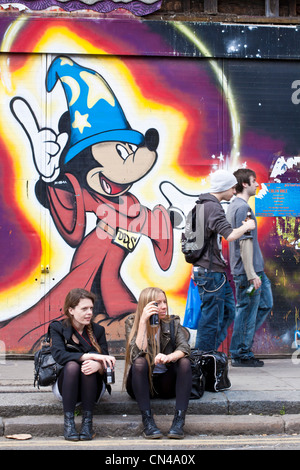 Royaume-uni, Londres, London, Shoreditch, Redchurch Street, Mickey Mouse par artiste DDS Banque D'Images