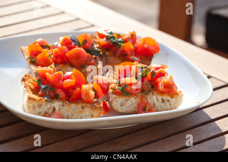 Bruschetta aux tomates Banque D'Images