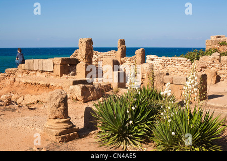 L'Algérie, Tipaza Wilaya de Tipasa, Maurétanie ruines classées au Patrimoine Mondial par l'UNESCO, ancien comptoir punique occupés par Rome, Banque D'Images