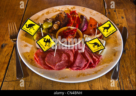 L'Australie, l'Australie du Sud, Parachilna, Prairie Hotel, un célèbre pub dans le désert bien connu pour son menu avec le kangourou, l'émeu et Banque D'Images