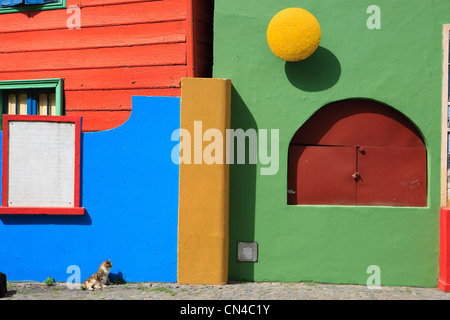 L'ARGENTINE, Buenos Aires, La Boca, détail de façade colorée sur la rue Caminito Banque D'Images