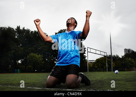 Joueur de football célèbre but Banque D'Images