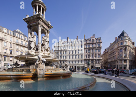 France, Rhône, Lyon, presqu'île, un site historique classé au Patrimoine Mondial par l'UNESCO, la Place des Jacobins (place des Jacobins) Banque D'Images