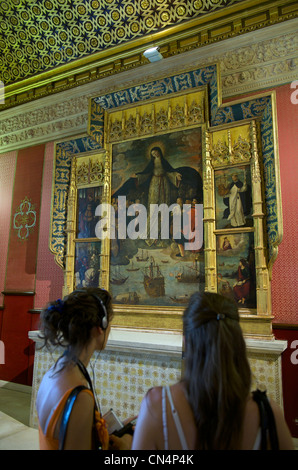 Espagne, Andalousie, Séville, Reales Alcazares de Sevilla (Alcazar de Séville) inscrite au Patrimoine Mondial de l'UNESCO, El Cuarto del Banque D'Images