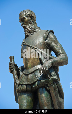 La Colombie, Département de Bolivar, Carthagène, inscrite au Patrimoine Mondial de l'UNESCO, quartier historique, la vieille ville, la statue de Banque D'Images