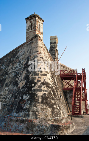 La Colombie, Département de Bolivar, Carthagène, inscrite au Patrimoine Mondial de l'UNESCO, le château de San Felipe de Barajas, le plus grand Banque D'Images