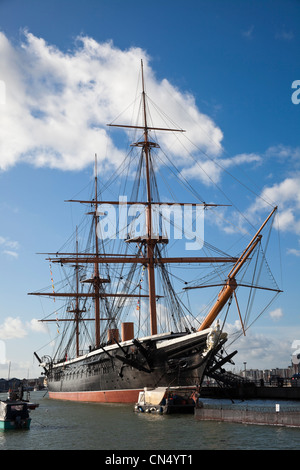 Le HMS Warrior, Portsmouth Dockyard, UK Banque D'Images