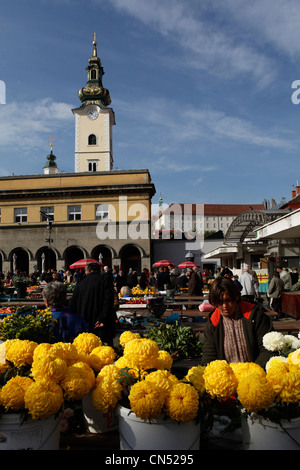 Croatie, Zagreb, marché Dolac Banque D'Images