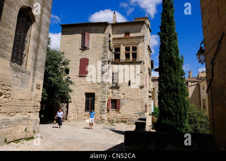 La France, Gard, Pays d'Uzege, Uzes, maison Renaissance sur le plan Saint Etienne Banque D'Images