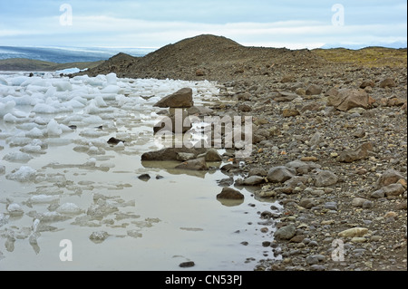 Côte de l'Islande, le lac glacier Fjallsarlon Banque D'Images