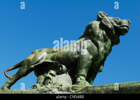 Espagne, Madrid, le parc El Retiro, monument dédié à Alphonse XII, un détail Banque D'Images