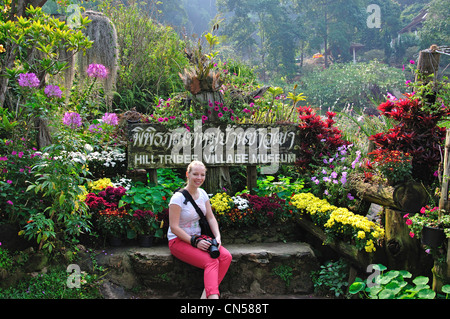 Les tribus des collines Village Museum et jardins, près de Chiang Mai, la province de Chiang Mai, Thaïlande Banque D'Images