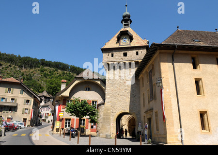 La Suisse, Canton de Vaud, Romainmôtier L'Abbaye de Cluny Banque D'Images