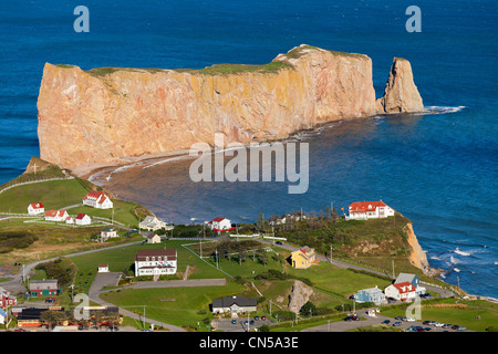 Canada, Québec, Gaspésie, Percé et son fameux Rocher Percé Percé (Rock) Banque D'Images