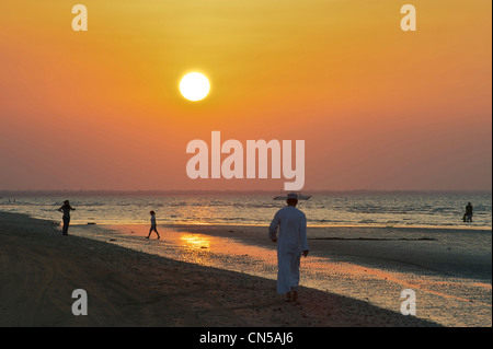 Sultanat d'Oman, Al Batinah Région, Al Sawadi, la plage Banque D'Images