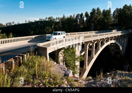 Le long pont 87 SD, Wind Cave National Park, Black Hills, Dakota-du-Sud. Banque D'Images