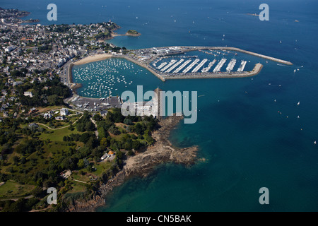 France, Cotes d'Armor, Saint Quay Portrieux (vue aérienne) Banque D'Images