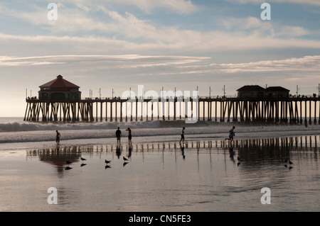 United States, California, Los Angeles, Huntington Beach Pier Banque D'Images