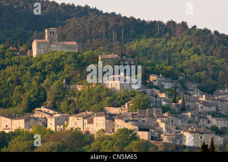 France, Drôme, Drome Provencale, Mirmande, étiqueté Les Plus Beaux Villages de France (Les Plus Beaux Villages de France), Banque D'Images