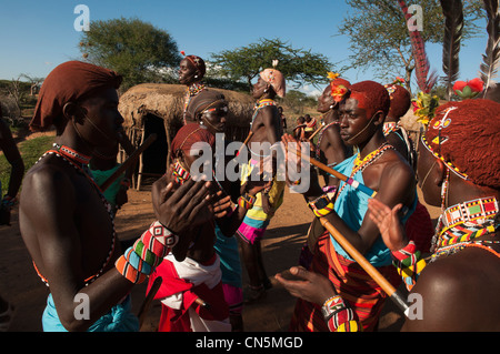 Kenya, Laikipia, Loisaba Wilderness Conservancy, la tribu Samburu Banque D'Images