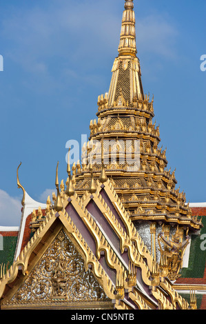 Thaïlande, Bangkok, Ko Ratanakosin district abrite les plus beaux sites de Bangkok, détail de la Wat Phra Kaew dans le Royal Banque D'Images