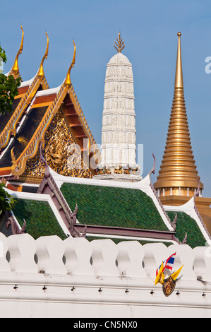 Thaïlande, Bangkok, Ko Ratanakosin district abrite les plus beaux sites de Bangkok, Wat Phra Kaew situé dans le Palais de détail Banque D'Images