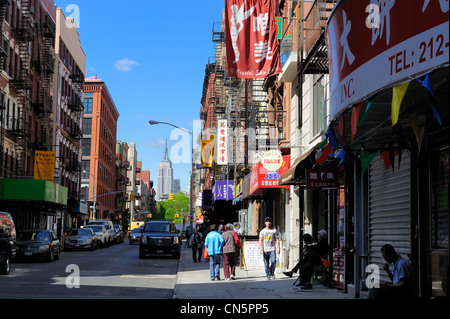 United States, New York, Manhattan, Chinatown, Mott Street stores Banque D'Images