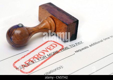 Plus de temps pour payer formulaire de demande Banque D'Images