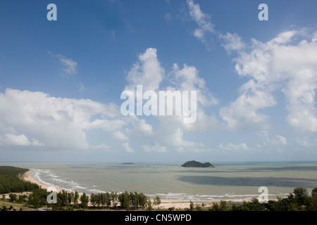 Avis de Samila beach à partir de Tang Kuan mountain, Songkhla, Thaïlande, Banque D'Images