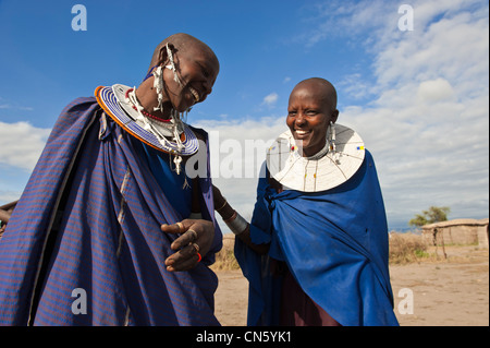 Région d'Arusha, Tanzanie, vallée du Rift, une partie de la parc national de Manyara, Masai village autour de Mto Wa Mbu Banque D'Images