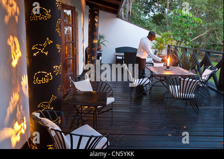 Région d'Arusha, Tanzanie, district de Ngorongoro, la Plantation Lodge est un charmant gîte situé dans la région de Karatu, près de la Ngorongoro Banque D'Images