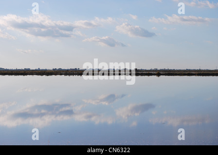 Scenic water reflections et salant El-Mallahet, Cervia, Ravenne, Italie Banque D'Images
