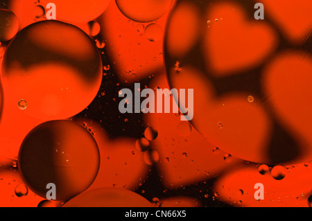 Bulles de coeur rouge Banque D'Images