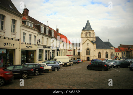 Place d'armes, d'Ardres, Pas de Calais, France Banque D'Images