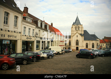 Place d'armes, d'Ardres, Pas de Calais, France Banque D'Images